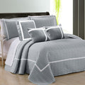 Embossed Microfibre Comforter Set – Silver, Queen, 6 Piece