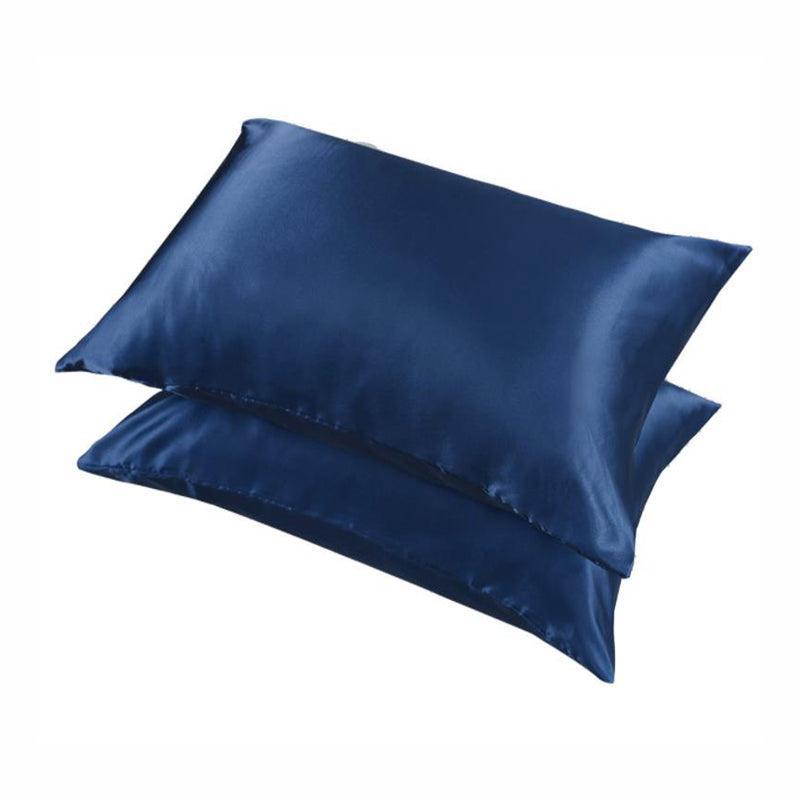 Polyester Satin Standard Pillowcase Pair – Lake Blue