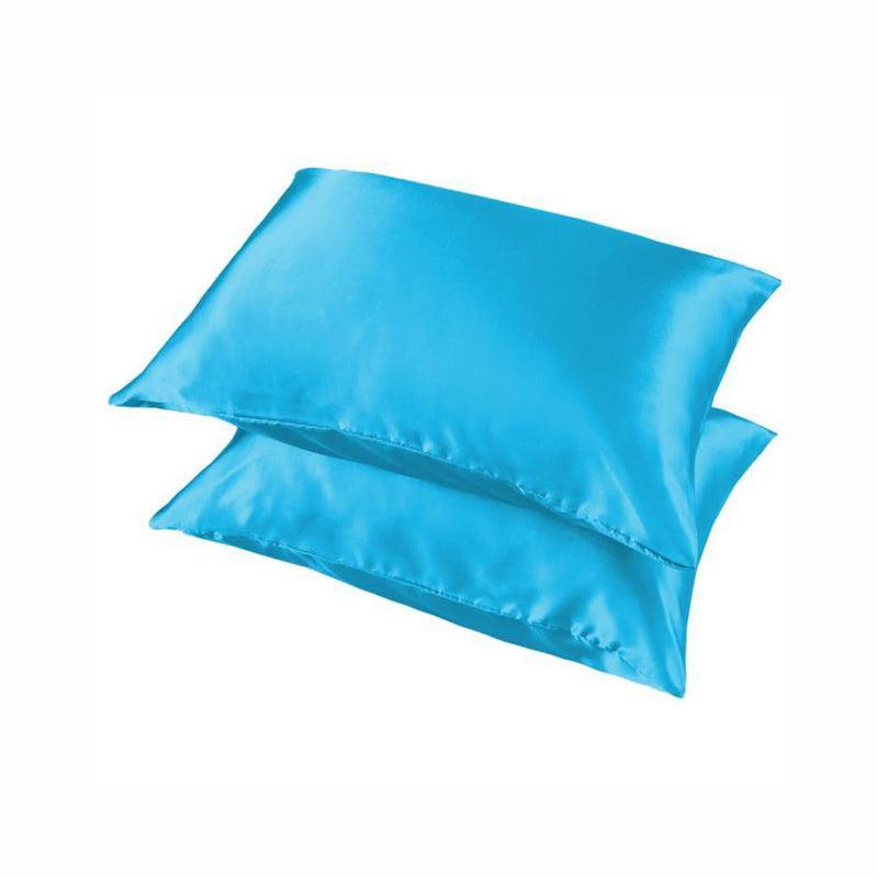 Polyester Satin Standard Pillowcase Pair – Light Blue
