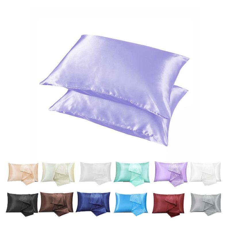 Polyester Satin Standard Pillowcase Pair – Silver