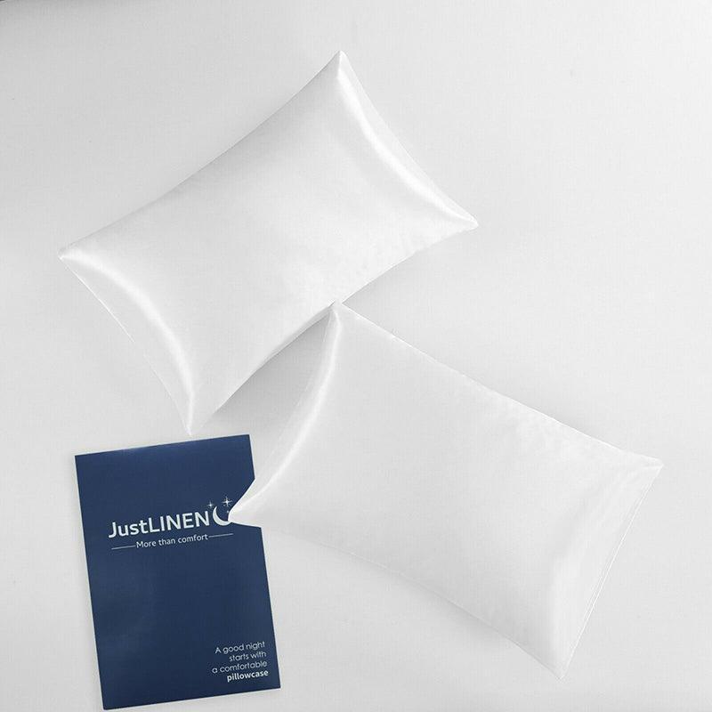Polyester Satin Standard Pillowcase Pair – Silver