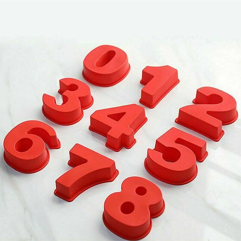 10 Inch Silicone Number Cake Mould Birthday Baking Pan Fondant Tools - 6 or 9