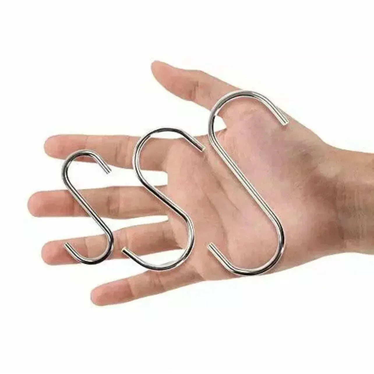 12cm Stainless Steel S Shape Hooks Kitchen Hanger Rack Clothes Hanging Plant Holders - 10PCS