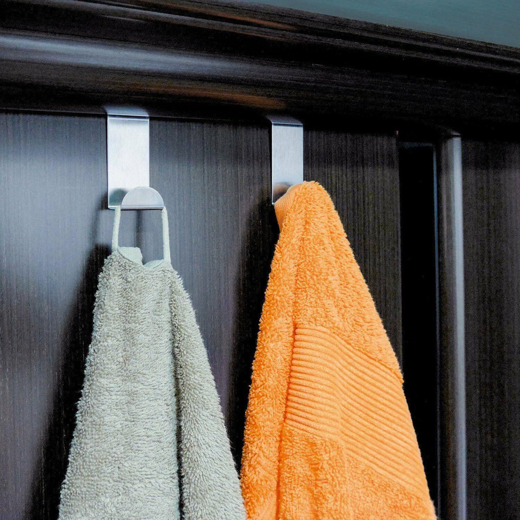 4X/6X Over Door Hooks Hanger Holder Stainless Steel Cabinet Organizer Clothes 4.5cm - 4 PCS