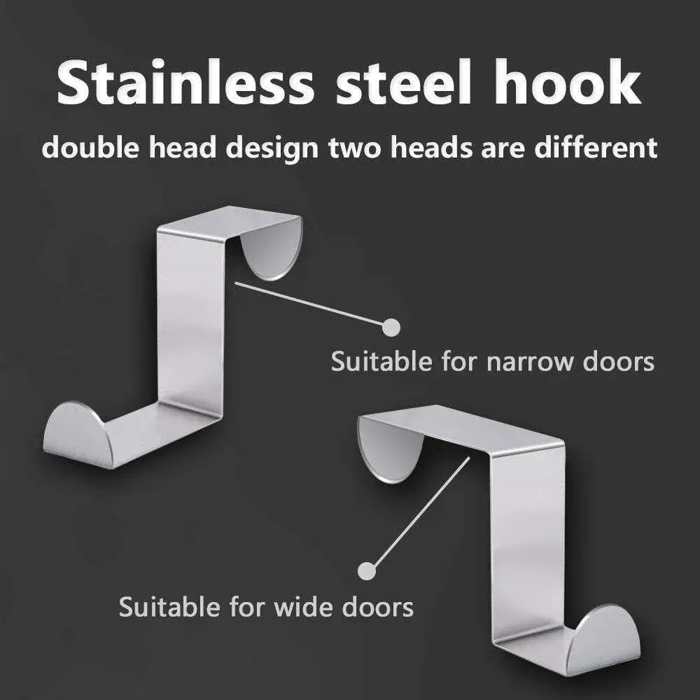 4X/6X Over Door Hooks Hanger Holder Stainless Steel Cabinet Organizer Clothes 4.5cm - 4 PCS
