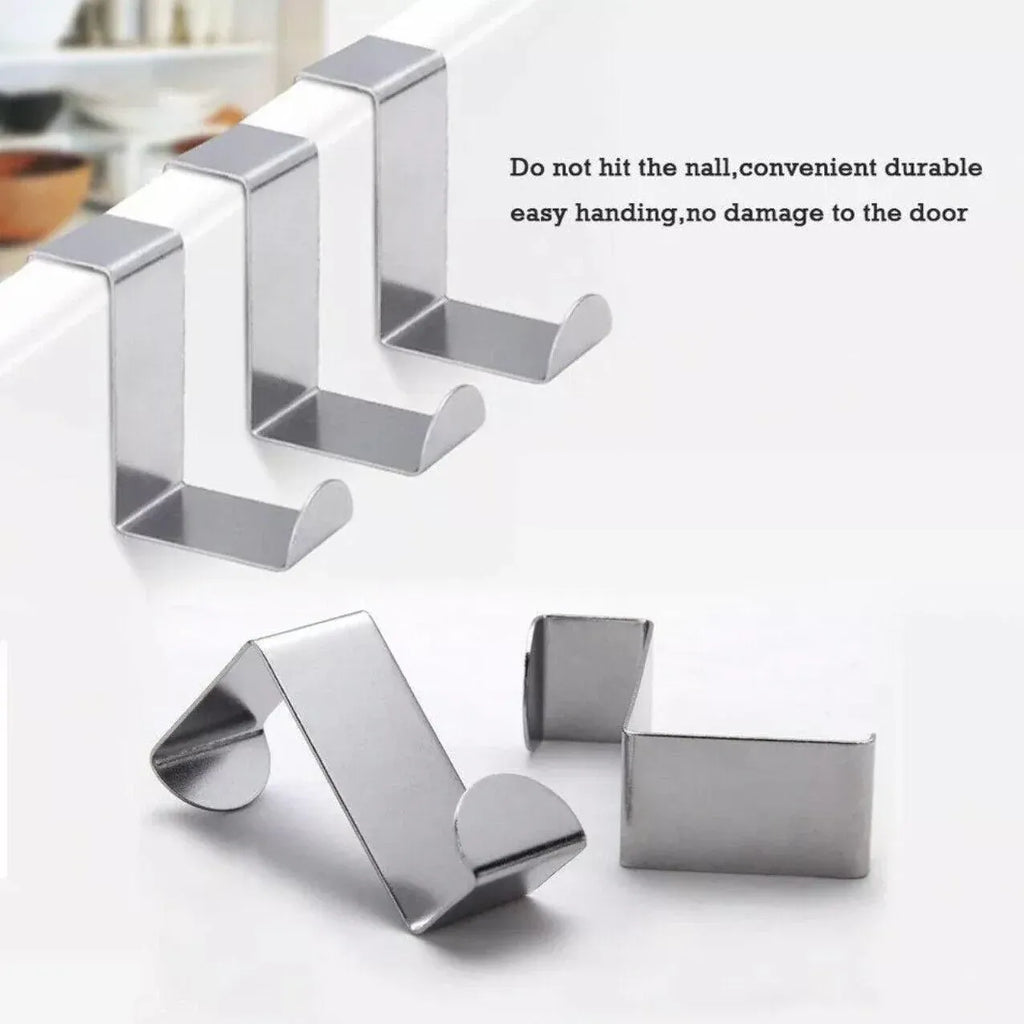 4X/6X Over Door Hooks Hanger Holder Stainless Steel Cabinet Organizer Clothes 4.5cm - 4 PCS