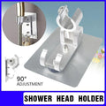 Adjustable Bracket Suction Shower Head Handset Holder Bathroom Wall Mount +Hooks