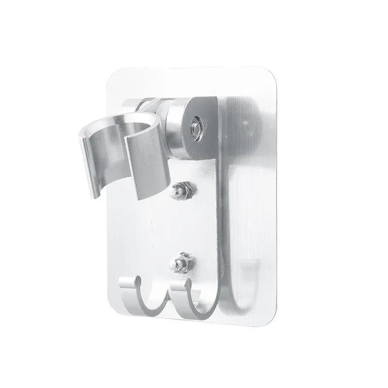 Adjustable Bracket Suction Shower Head Handset Holder Bathroom Wall Mount +Hooks