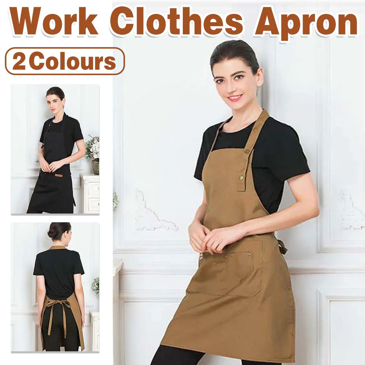 Adjustable Bib Apron – Black