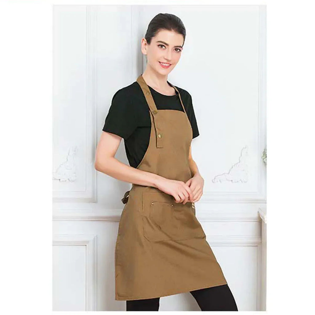Adjustable Bib Apron – Brown