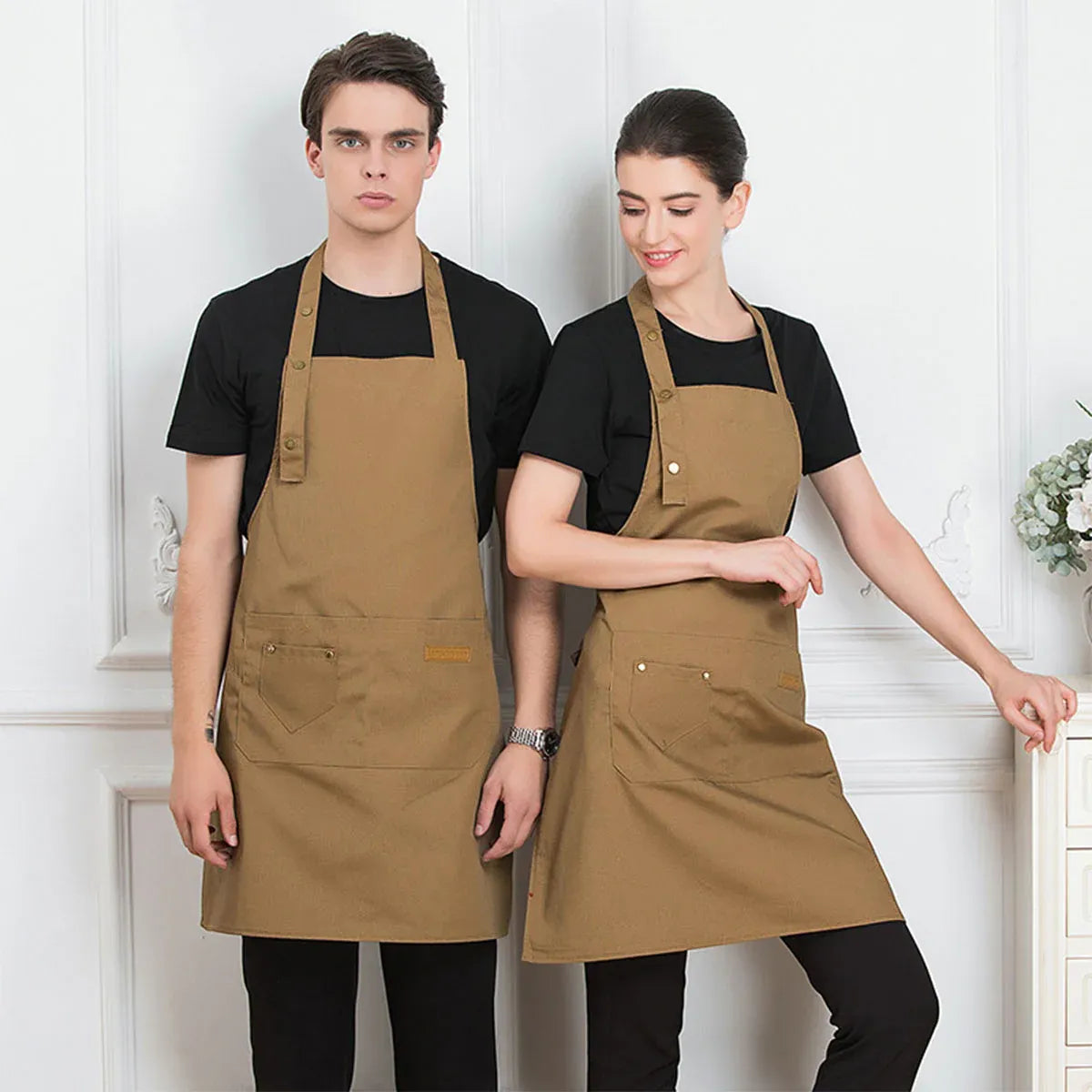 Adjustable Bib Apron – Brown