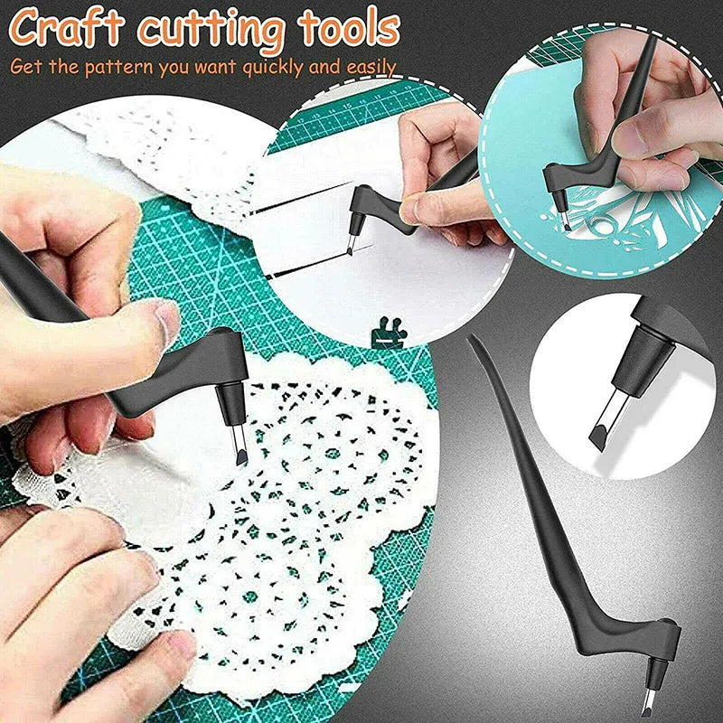 360-Degree Rotating Craft Cutting Tool with Precision Blade for Craft Art - Pink