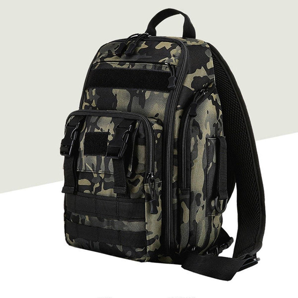 Fishing Tackle Backpack Storage Bag Shoulder Fishing Gear Bags Outdoor Backpack - Night Camouflage