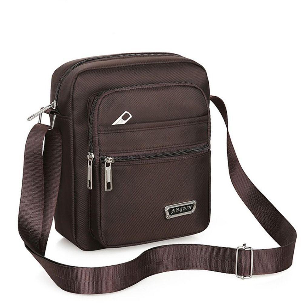 Mens Crossbody Shoulder Bag Travel Messenger Bag Casual Handbag for Boys and Men - Black-6 zippers