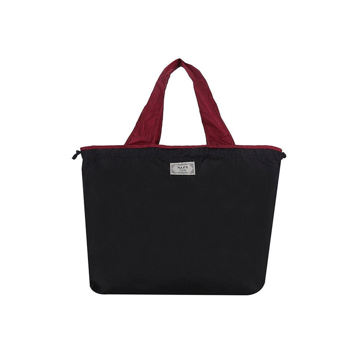 Ultra-Light Foldable Large Capacity Portable Shopping Bag with Drawstring Mouth - Purple - L