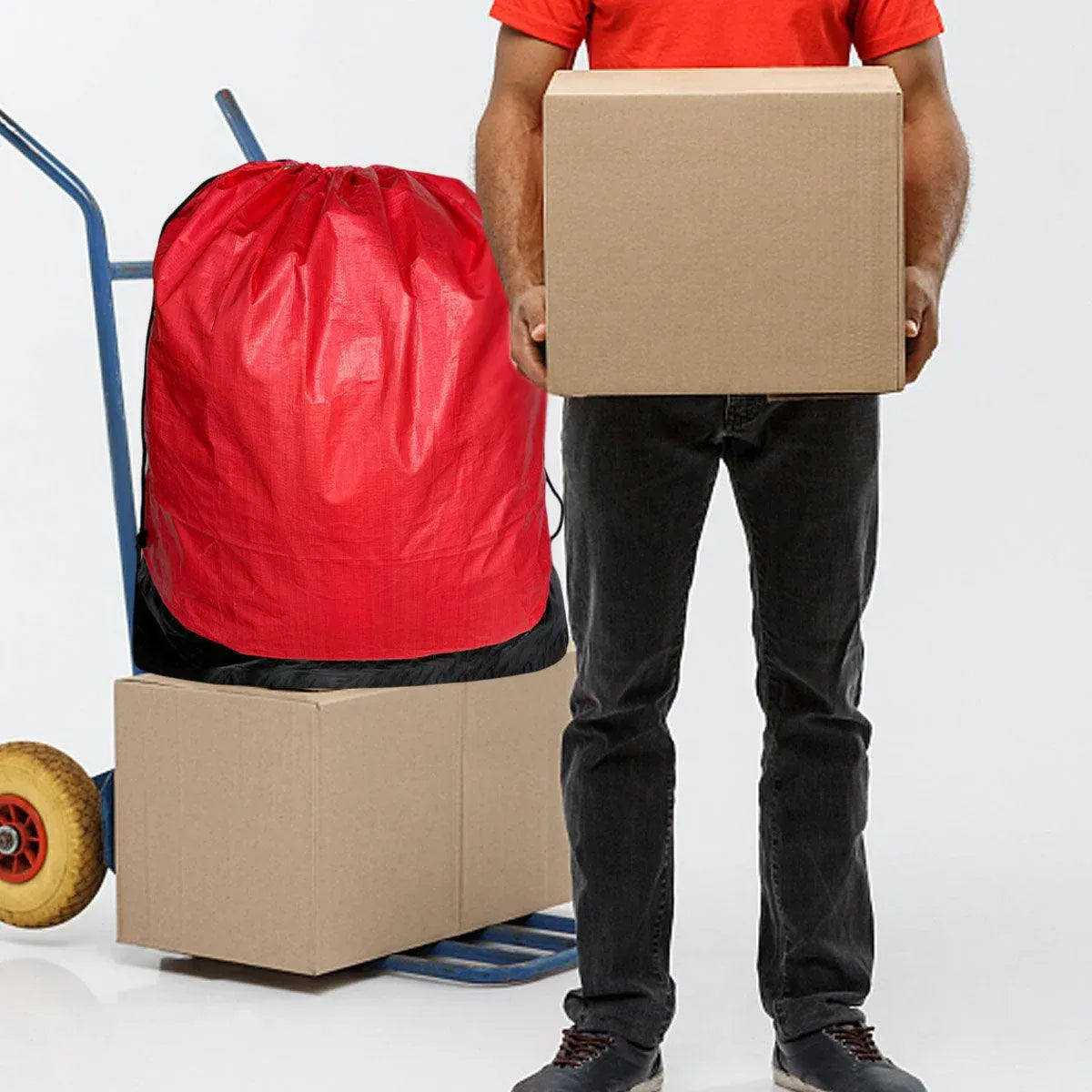 Waterproof Drawstring Moving Bag Large Packing Transfer Bag for Travel Storag - Red