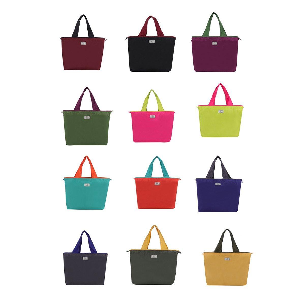 Ultra-Light Foldable Large Capacity Portable Shopping Bag with Drawstring Mouth - Royal Blue - L