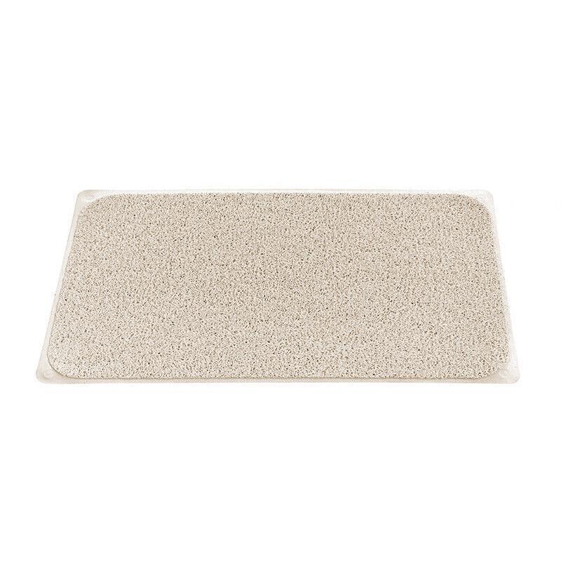 Anti Slip Shower Mat Loofah Surface Bath Rug 70x40cm White PVC Bathroom Carpet