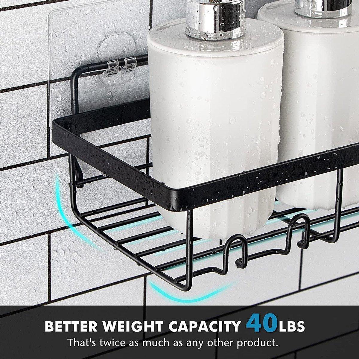 Perforation Free Bathroom Shelf Space Saving Storage Rack Organizer for Home Use