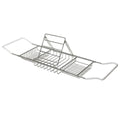 Bathtub Rack Bathroom Storage Shelf Telescopic Adjustable Organiser Tray Home - Silver