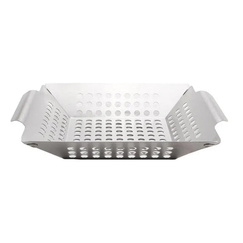 8-Inch Perforated Stainless Steel BBQ Grill Tray