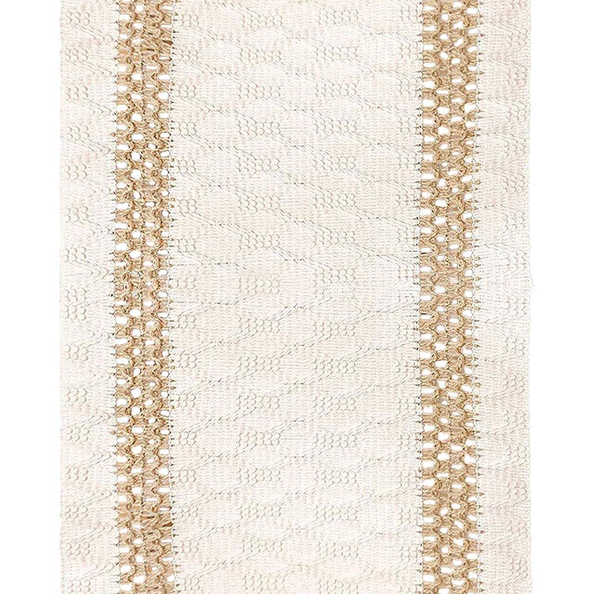 Cotton-Linen Tassel Table Runner – Beige