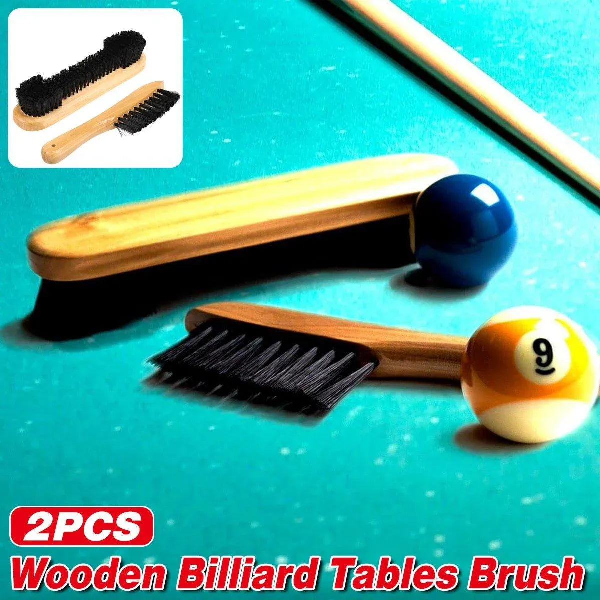 2PCS Brush Rail Brush Set Billiard Table Cleaning Kit Pool Table Corner Brush
