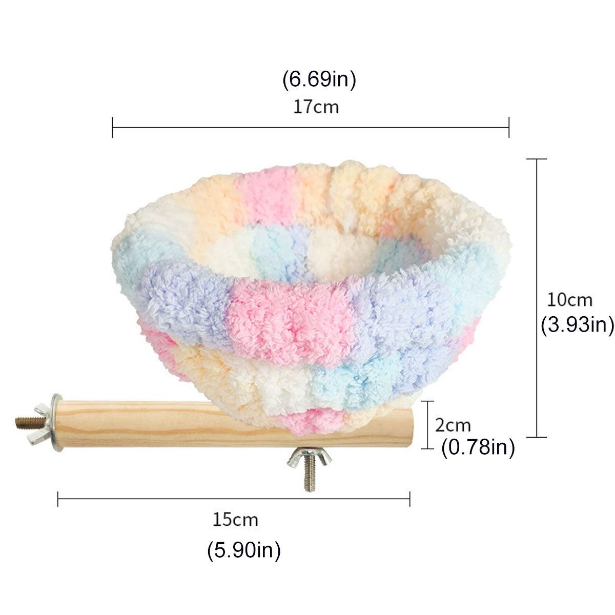 Parrot Winter Warm Nest Fluffy Cotton Hanging Bed Colourful Bird Cage House - Green
