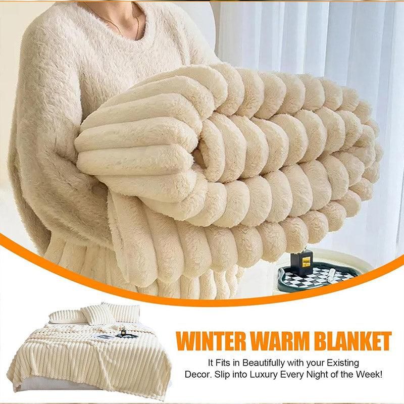 Plush Blanket Leisure Blanket Autumn Winter Warm Nap Throw Soft Cozy - Grey-100x150cm