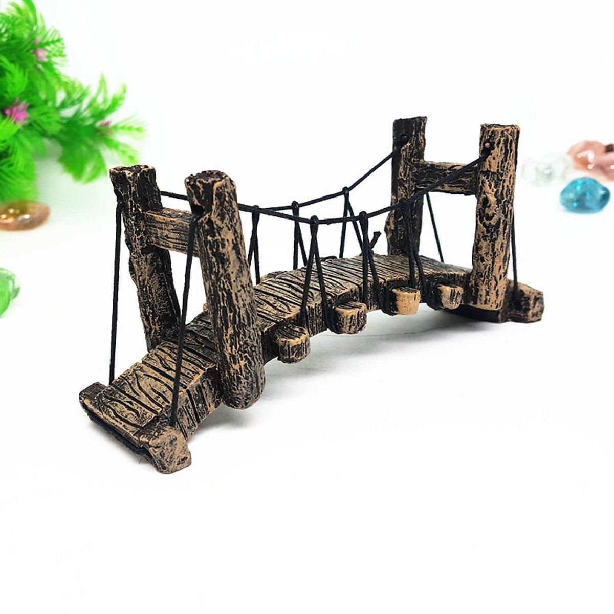 Resin Bridge Aquarium Decoration Fish Tank Accessories Shrimp Tortoise Climbing - Suspension Bridge-S