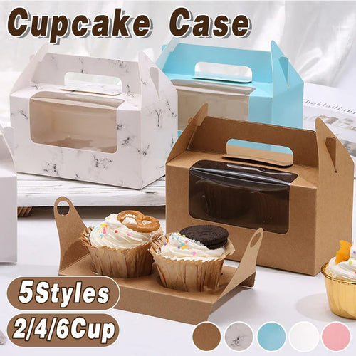 25-Pack 2-Cup Cupcake Boxes – Blue