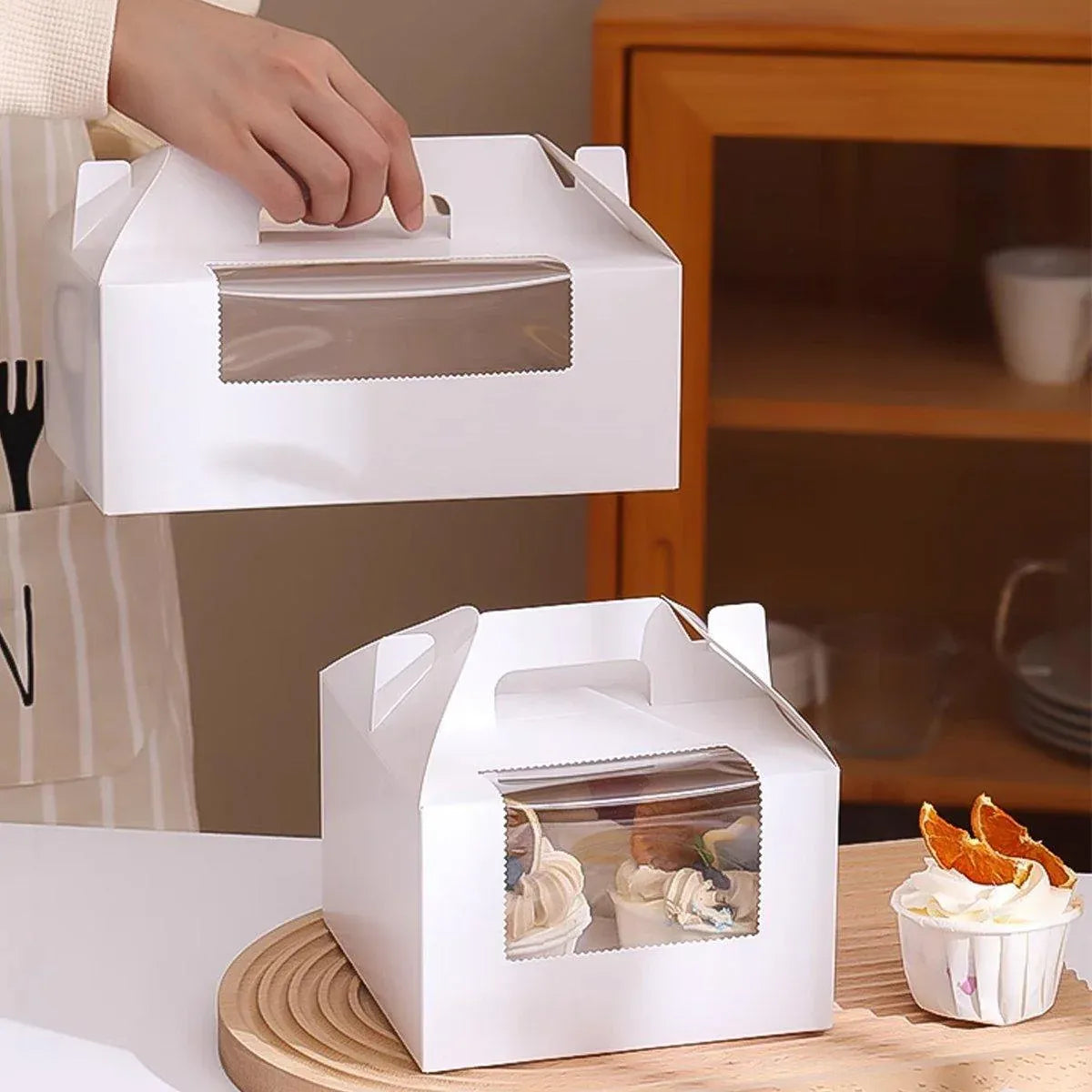 25-Pack 6-Cup Cupcake Boxes – Marble