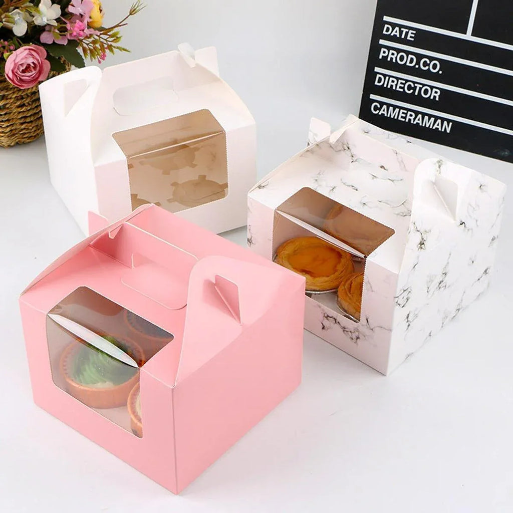 25-Pack 2-Cup Cupcake Boxes – Pink