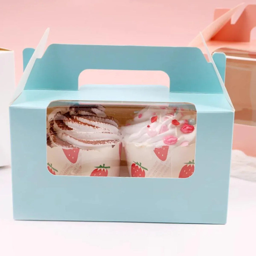 25-Pack 2-Cup Cupcake Boxes – Pink