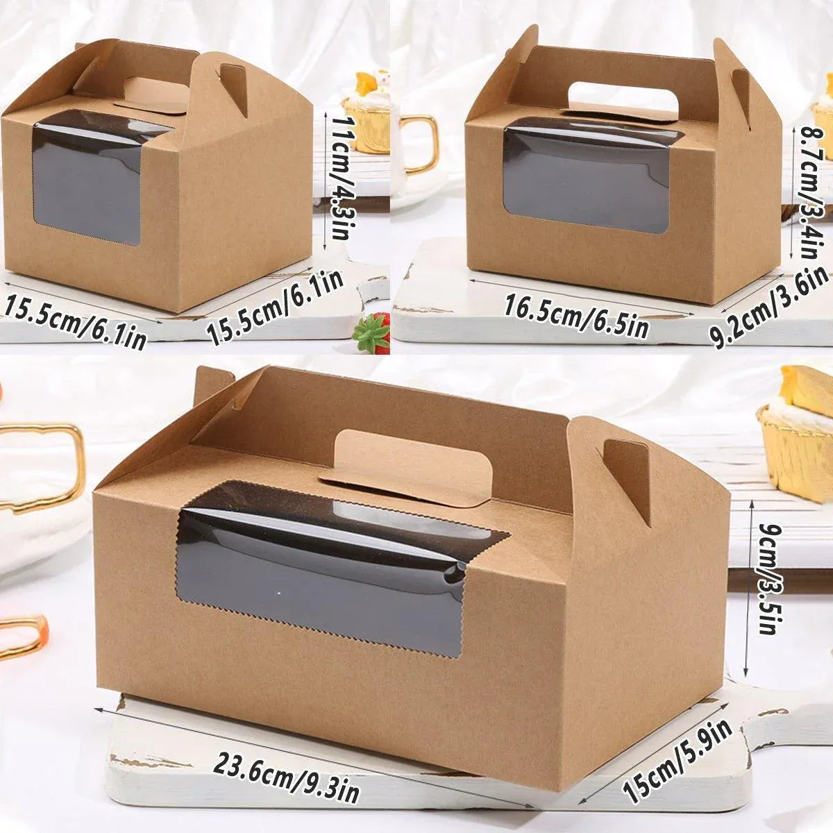 25-Pack 6-Cup Cupcake Boxes – White