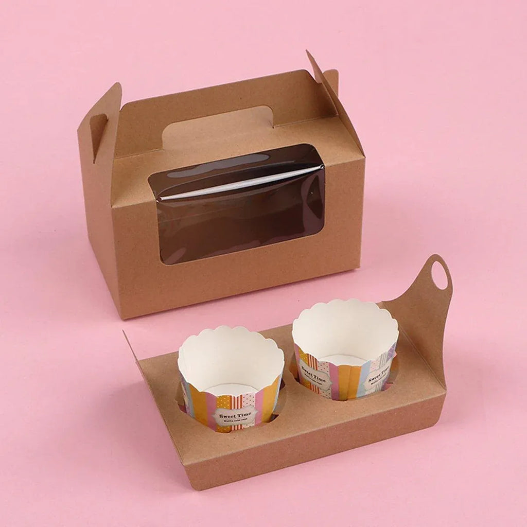 25-Pack 6-Cup Cupcake Boxes – White