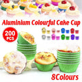 200 Pcs Colored Baking Paper Cupcake Trays Muffin Liners for Party Baking - Rose Gold