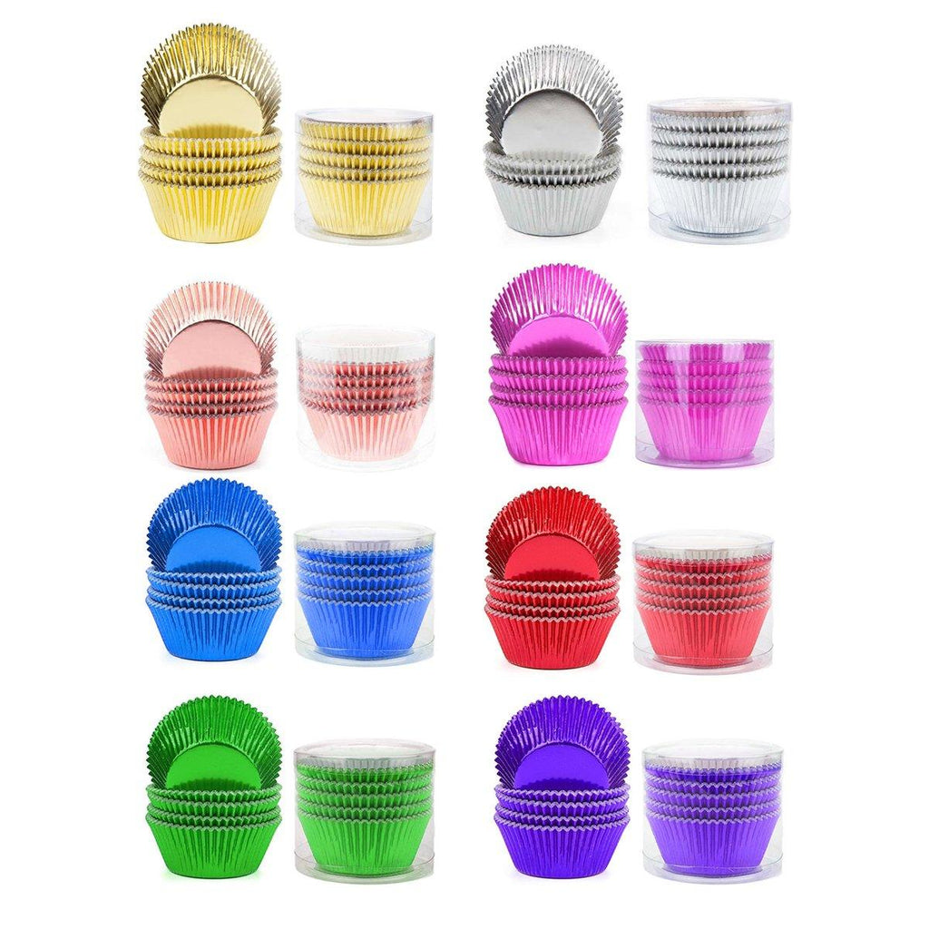 200 Pcs Colored Baking Paper Cupcake Trays Muffin Liners for Party Baking - Rose Gold