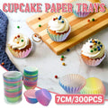 300pcs Gradient Colour Cupcake Paper Cases Baking Moulds Muffin Liners Set