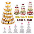 Acrylic Cupcake Tower 3 4 5 6 7 Tier Clear Cake Stand for Wedding Party - 4 Tiers