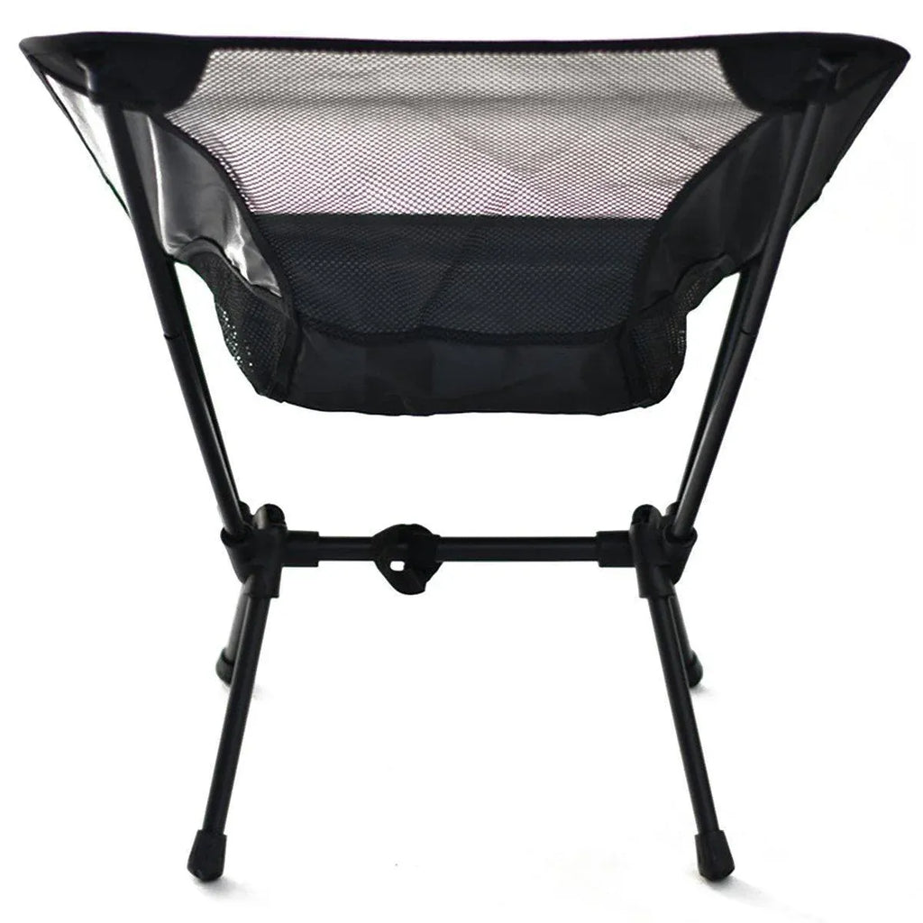 Outdoor Portable Lightweight Folding Camping Chair High Back Fishing Chair - Black