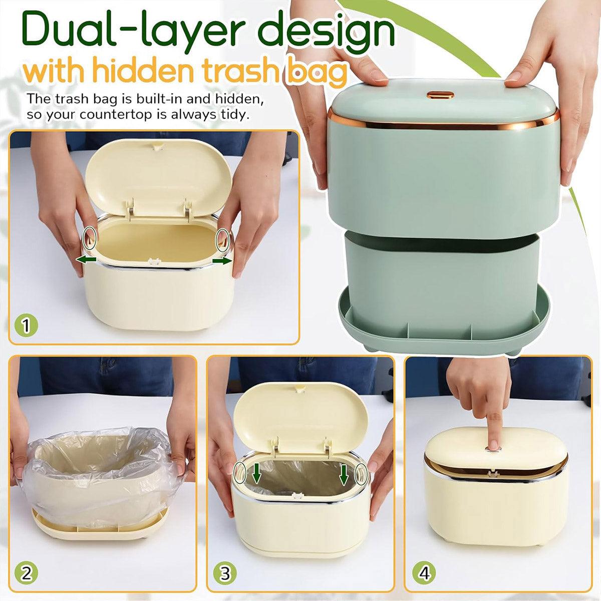 Oval Pop-Up Desktop Bin – Green