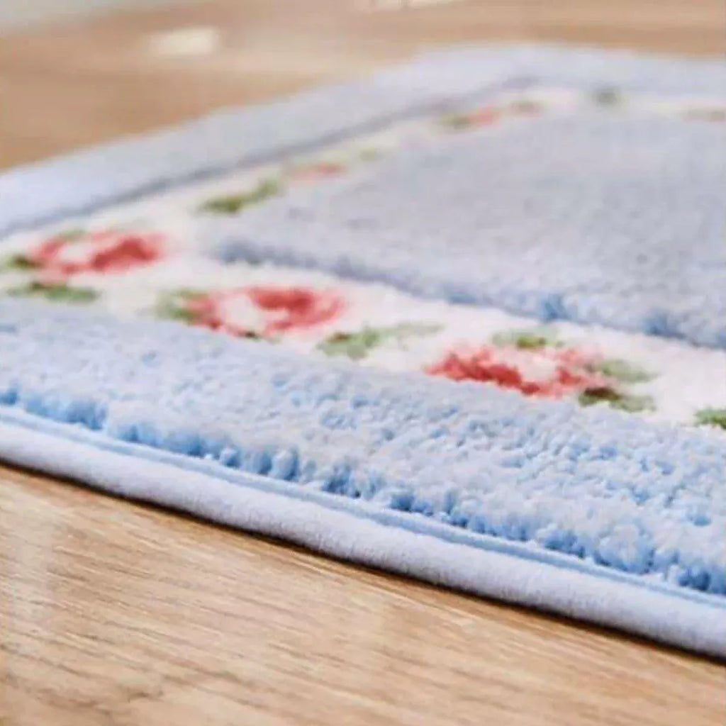 Non Slip Entry Mat Indoor Outdoor Mat Washable Foot Mat Foyer Bedroom - Blue