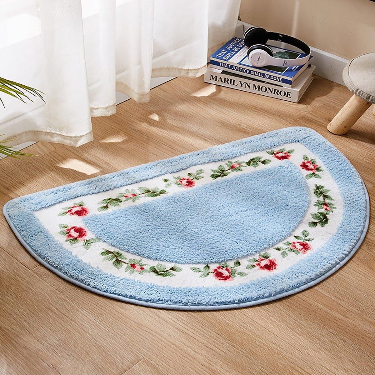 Non Slip Entry Mat Indoor Outdoor Mat Washable Foot Mat Foyer Bedroom - Blue