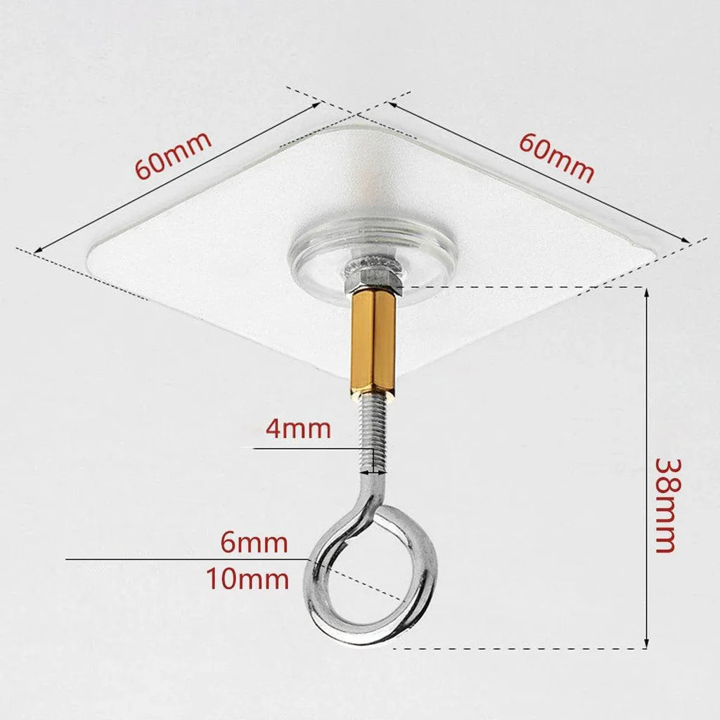 12 PCS Heavy Duty Self Adhesive Hooks Stainless Steel Ceiling Hooks for Home - Open