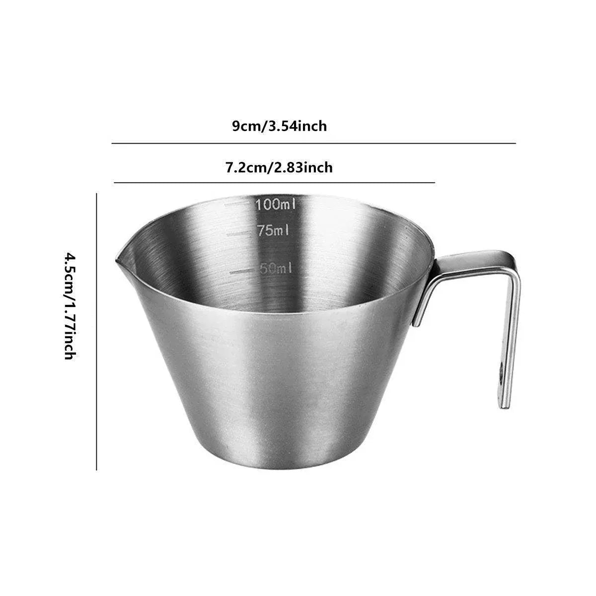 100ml Stainless Steel Espresso Measuring & Pouring Cup