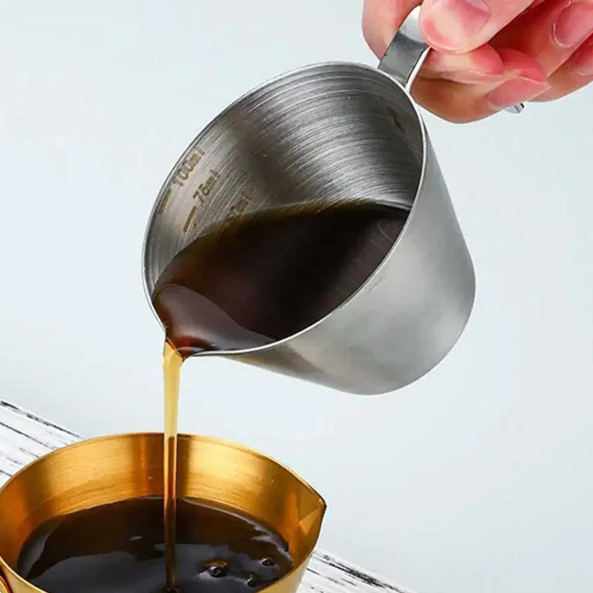 100ml Stainless Steel Espresso Measuring & Pouring Cup
