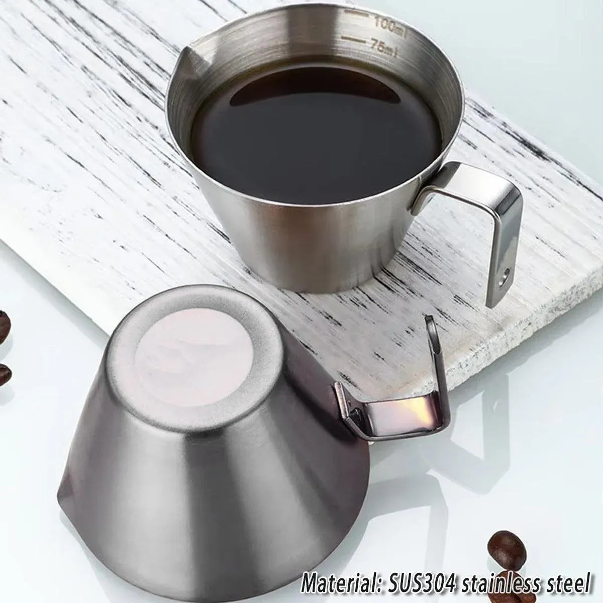 100ml Stainless Steel Espresso Measuring & Pouring Cup