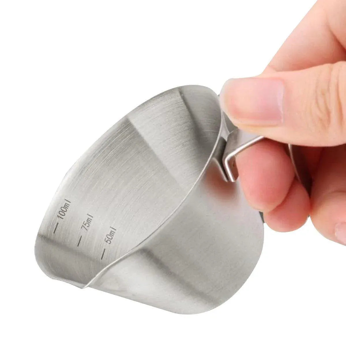 100ml Stainless Steel Espresso Measuring & Pouring Cup