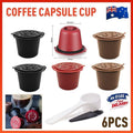 Reusable Coffee Capsules for Compatible Nespresso Machines – 6 Pack